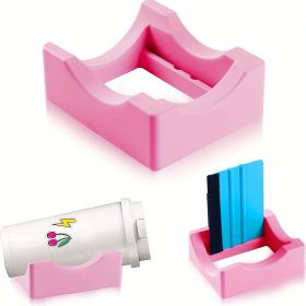 Silicone Cup Cradle For Tumblers With Built-in Slot; Anti-Slip Water Cup Holder For Tumblers/Coffee Cups/Glass/water Bottles/Cans - Pink