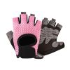 Gym Fitness Gloves Women Weight Lifting Yoga Breathable Half Finger Anti-Slip Pad Bicycle Cycling Glove Sport Exercise Equipment - Pink - M