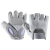 1 Pair Training Gloves Non-slip Fingerless Palm Protector Unisex Sweat-wicking Ridding Gloves for Outdoor Sports - Grey - S