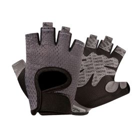 Gym Fitness Gloves Women Weight Lifting Yoga Breathable Half Finger Anti-Slip Pad Bicycle Cycling Glove Sport Exercise Equipment - dark gray - L