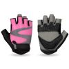 OZERO Men's Cycling Biker Gloves Fingerless Gym gloves Breathable MTB Accesories Motorcycle Sports Gloves Cycling Equipment - Pink - S