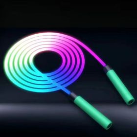 Jump Rope; Glowing Skipping Rope; Silicone Handles Fast Speed LED Light Up Rope Without Tangles; For Basic Jumping Training; Workouts; Fitness - Blue