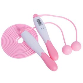 Intelligent Electronic Counting Ropeless Skipping Rope; Non-slip Dual-use Weight-bearing Ball Jump Rope; Fitness Indoor And Outdoor Dual-use - Pink