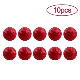 10Pcs Golf Balls PU Foam Elastic Indoor Outdoor Golf Practice Driving Range Children Putting Golf Supplies - Red - CN