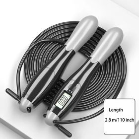 1pc Gym Fitness Smart Jump Rope With LCD Screen Counting Speed Skipping 2.8 M / 9.18ft - Gray - Skipping Rope