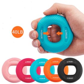 40-80LB Strength Hand Grip Ring; Muscle Power Training Silicone Ring; Fitness Body Building Carpal Expander Training Finger Ring - Rose Red-30-40BL