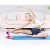 Sit Up Bar Floor, Portable Sit Up Exercise Equipment with Strong Suction Cups and Adjustable Foot Holder - Pink