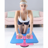 Sit Up Bar Floor, Portable Sit Up Exercise Equipment with Strong Suction Cups and Adjustable Foot Holder - Pink