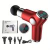 High Frequency Massage Gun Mini LCD 32 Speeds Fascia Gun Muscle Massager Relaxation Body Relax Fitness - Red