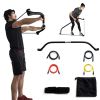 Stretch Bow Resistance Bands and Bar System Portable Home Gym for Full Body Workout Equipment Set Fitness Weightlifting and Exercise Kit - Bow