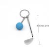 1PCS Golf Key Chain Pendant Schoolbag Backpack Pendant Small Gift Golf Creative European And American Metal Pendant Crafts - Blue