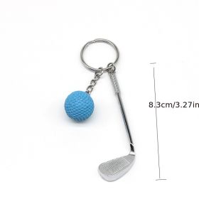 1PCS Golf Key Chain Pendant Schoolbag Backpack Pendant Small Gift Golf Creative European And American Metal Pendant Crafts - Blue