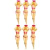 6pcs Professional Plastic Women Shaped Golf Tee To Reduce Lateral Spin And Friction - Pack Of 6 (3 Red + 3 Pink)