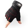 Gloves Weight Exercises Half Finger Lifting Gloves Body Building Training Sport Gym Fitness Gloves for Men Women - Red - XL