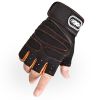 Gloves Weight Exercises Half Finger Lifting Gloves Body Building Training Sport Gym Fitness Gloves for Men Women - Orange - XL