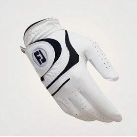 Men's White Golf Gloves; PU Wear-resistant Breathable Gloves For Left & Right Hands; Sports Clothing & Equipment - Right Hand Size 24