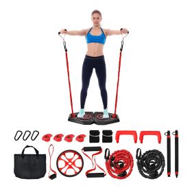 Home Gym Portable 34 Inch Push Up Board - Black & Red - Weights Accessories