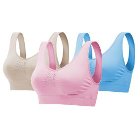 3 Pack Sport Bras For Women Seamless Wire free Bra Light Support Tank Tops For Fitness Workout Sports Yoga Sleep Wearing - LP_LB_Nude - M