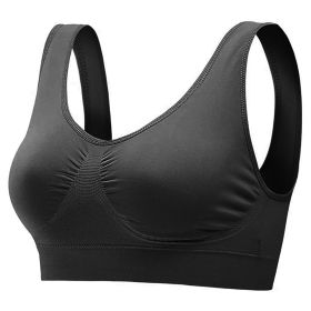 3 Pack Sport Bras For Women Seamless Wire free Bra Light Support Tank Tops For Fitness Workout Sports Yoga Sleep Wearing - BK_BK_BK - L