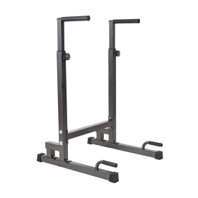 Heavy Duty Steel Dip Stand Station Adjustable Height Strength Training Pull Push Up Bar For Home Gym - KM2425