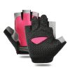 Breathable Fitness Gloves Gym Weightlifting Thin Non-slip Half Finger Cycling Gloves Equipment Yoga Bodybuilding Training Sports Pink Color - XL