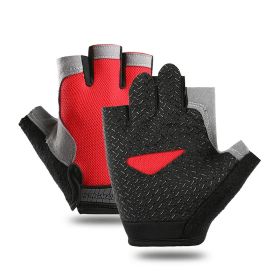 Breathable Fitness Gloves Gym Weightlifting Thin Non-slip Half Finger Cycling Gloves Equipment Yoga Bodybuilding Training Sports Pink Color - L