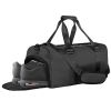 YSSOA Gym Bag for Women and Men, Waterproof Duffel Bag Shoes Compartment, Lightweight Carry, Black, 19 Inch - as Pic