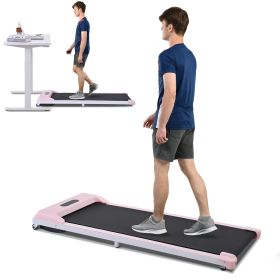 2 in 1 Under Desk Electric Treadmill 2.5HP, Remote Control, Display, Walking Jogging Running Machine Fitness Equipment for Home Gym Office - as Pic