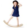 Kids Fitness Toy 12 Inch C Shape Wooden Wobble Balance Board - Natural - 660 lbs