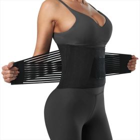 Women's Waist Trainer Neoprene Sauna Sweat Exercise Belt Waist Slim Belt (Black) Size S - default