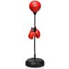 Both Adults And Kids Hand-Eye Coordination Ability Adjustable Height Boxing Punching Bag Stand Set - Red - Exercise & Fitness