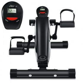 Indoor Under Desk Arms Legs Folding Pedal Exercise Bike With Electronic Display - Black - Exercise & Fitness