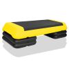 Adjustable Workout Aerobic Stepper in Fitness & Exercise Step Platform Trainer Yellow Black with 4 Risers - as Pic