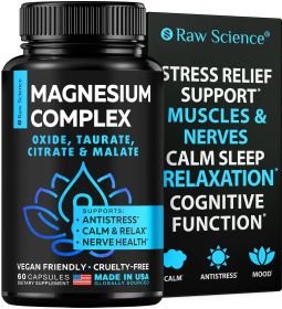 Magnesium Citrate Capsules Multi Magnesium Supplement for Women Men Complete Magnesium Complex High Absorption Magnesium Taurate for Relaxation Muscle