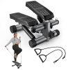 Steppers for Exercise, Stair Stepper with Resistance Bands, Mini Stepper with 330LBS Loading Capacity, Hydraulic Fitness Stepper with LCD Monitor, No