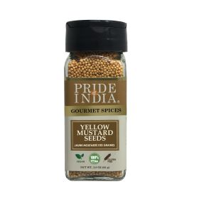 Pride of India – Yellow Mustard Seed Whole – Pungent & Aromatic – Gourmet Indian Spice – Add in Salads/Dressings/Chicken/ Meat/Pickles – Easy to Use –