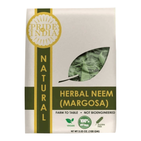 Pride of India |Natural Neem/Margosa Herb Whole Leaf 3.53 oz (100 gm) | Add to Tea, Dip, Juice & Smoothies | Vegan, No Caffeine, No Gluten