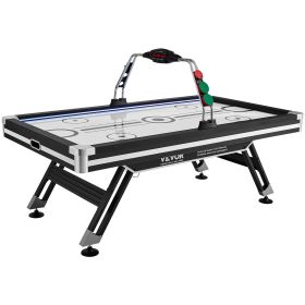 VEVOR Air-Powered Hockey Table, 89" Indoor Hockey Table for Kids and Adults, LED Sports Hockey Game with 2 Pucks, 2 Pushers