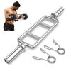 Strength Training Triceps Bar with Knurled Handles for Squats/Deadlifts/Shrugs - Silver - 700 lbs