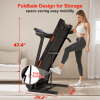 Foldable Treadmill with Incline, Electric Treadmill with Bluetooth Speaker, 3.5HP Powerful Motor, 330LBS Weight Capacity, Fitshow APP Support - as Pic