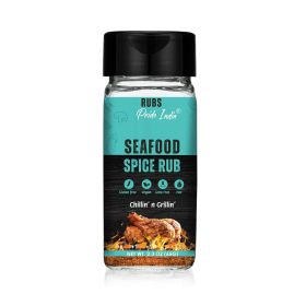 Pride of India Seafood Spice Rub 2.3 oz (65 gm) w/ Convenient  Dual Sifter Cap Savory Salty All Purpose Seasoning | Used for Grilling Marinating Broil