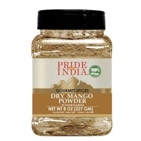 Pride of India – Dry Mango Powder - Amchur for Flavor and Taste – Gourmet Indian Spice - No Fillers or Artificial Colorants - Easy to Store – 8oz. Med