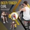 Bicep Tricep Curl Machine with Adjustable Seat, Bicep Curls and Tricep Extension Machine Home Gym - as Pic