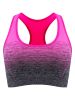 1pc/2pcs/3pcsMedium Support Two Tone Racer Back Sports Bra, Fitness Workout Running Yoga Bra - Purple+Pink - XL(12)