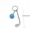 1PCS Golf Key Chain Pendant Schoolbag Backpack Pendant Small Gift Golf Creative European And American Metal Pendant Crafts - White