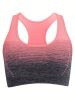 1pc/2pcs/3pcsMedium Support Two Tone Racer Back Sports Bra, Fitness Workout Running Yoga Bra - Rose Red + Pink + Purple - XL(12)