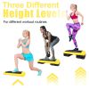 Adjustable Workout Aerobic Stepper in Fitness & Exercise Step Platform Trainer Yellow Black with 4 Risers - as Pic