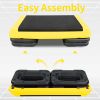 Adjustable Workout Aerobic Stepper in Fitness & Exercise Step Platform Trainer Yellow Black with 4 Risers - as Pic