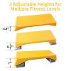 Aerobics Step Platform Height-Adjustable Fitness Equipment Stepper Trainer Exercise Step Platform Sliding Lifting Pad Yellow - as Pic