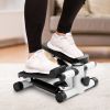 Mini Fitness Stepper, Hydraulic Fitness Stepper with Resistance Bands and Display, Silent Design, Weight Capacity 300LBS, Portable Stepper for Total B